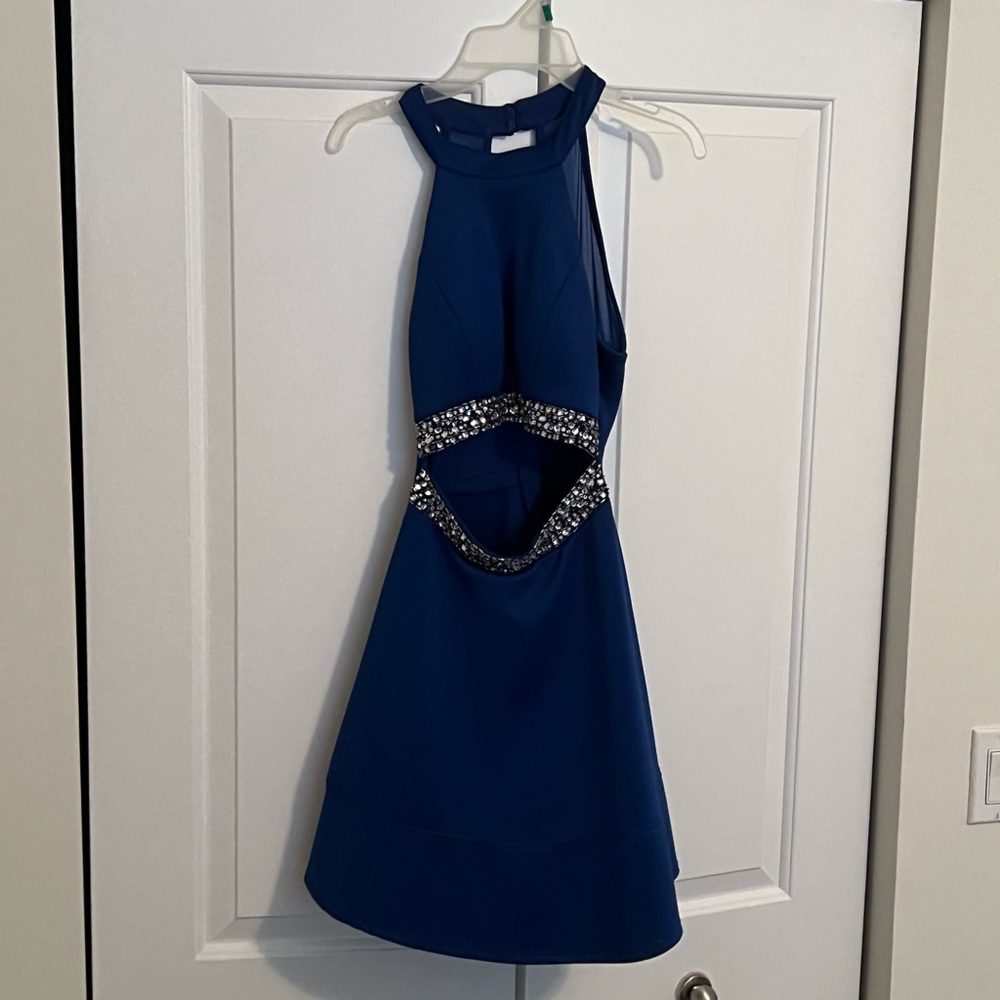 Beaded navy blue homecoming dress!💙